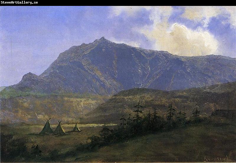 Albert Bierstadt Indian Encampment [Indian Camp in the Mountains]